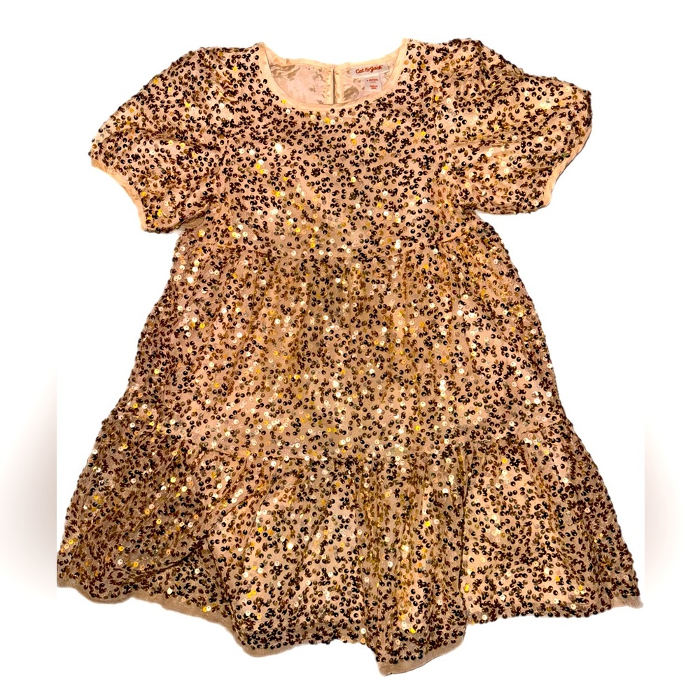 Cat & Jack Gold Sequin Kids Formal Dress